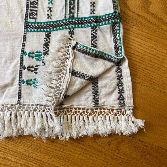 Madewell embroidered cotton tank top. Fringe along bottom - Picture 6 of 6